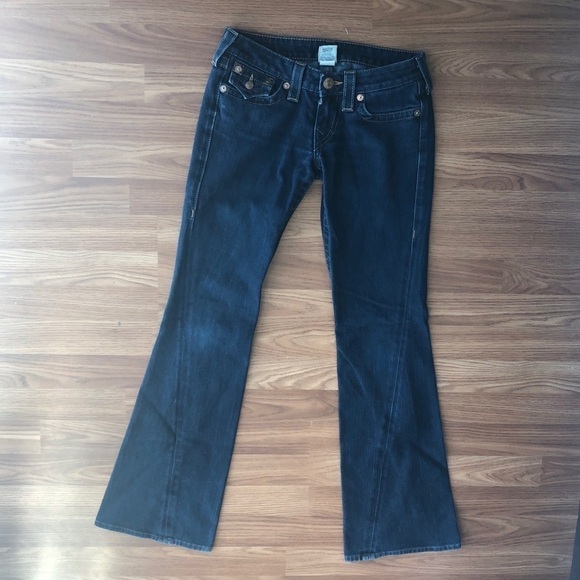 True Religion Boot Cut Leg Dark Wash Jeans Size 26 - Picture 11 of 16